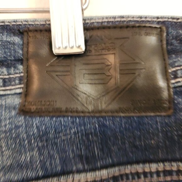 Buffalo David Lucas-x st Buckle Relaxed Straight Stretch Jeans Men 34x30 - Picture 6 of 11